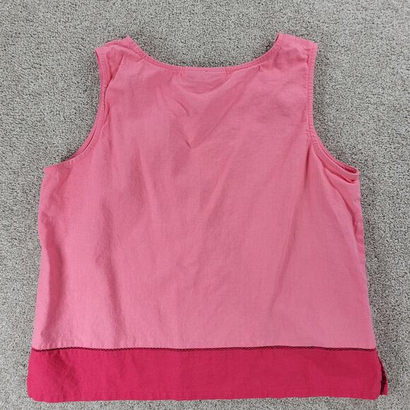 VTG Norton Studio Linen Tank Pant Set Womens Petite XL Pink Capri Resortwear - Picture 16 of 16